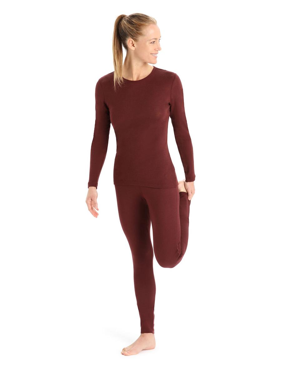 Espresso Women's Icebreaker Merino 175 Everyday Long Sleeve Crewe Thermal Top Base Layers | USA 1910OKIR